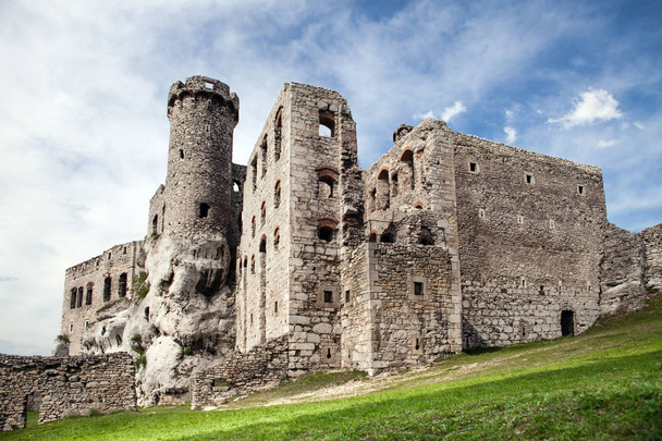 Το κάστρο Ogrodzieniec στο χωριό εμφάνιση. Ερείπια του κάστρου για τις ορεινές, Jura Krakowsko-Czestochowska. - Φωτογραφία, εικόνα