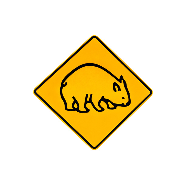 sinal de aviso wombat
 - Foto, Imagem
