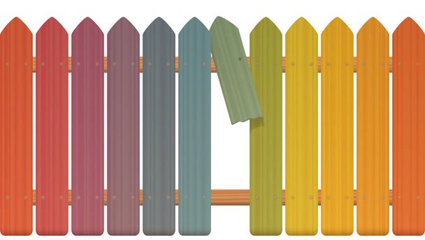 Különbség a kerítés sztrájkőrség színes - Vektor, kép