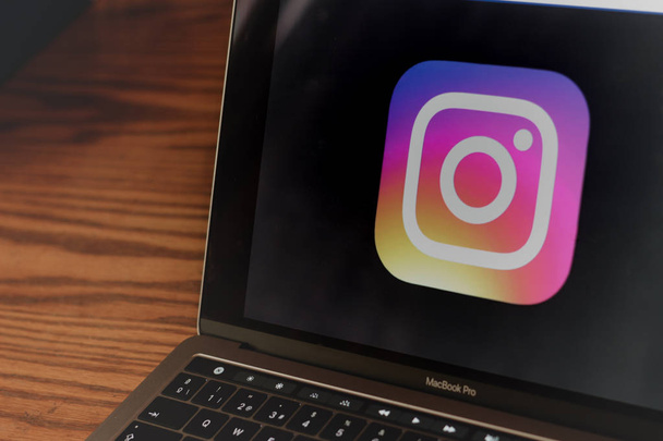 Dallas, Texas / United States - 05/10/2018: Photograph of Instagram logo on laptop screen. - Photo, image