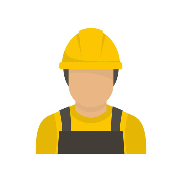 Factory worker icon, flat style - Vektor, obrázek