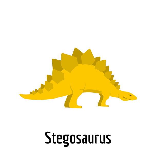 Stegosaurus icon, flat style. - Vecteur, image