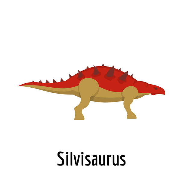 Silvisaurus icon, flat style. - Vector, Imagen