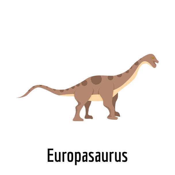Europasaurus icon, flat style. - Vector, Imagen