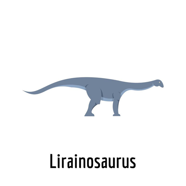 lirainosaurus icon, flat style. - Vector, Imagen
