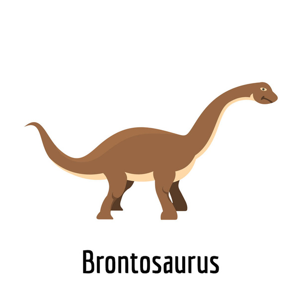 Brontosaurus icon, flat style. - Vector, imagen