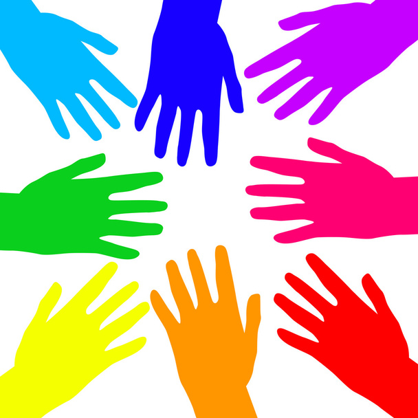 regenboog handen - Vector, afbeelding