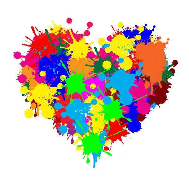 Paint splatter heart - Vector, Image