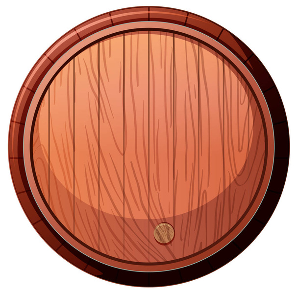 Front of Wine Oak Barrel on White Background - Vector, Image