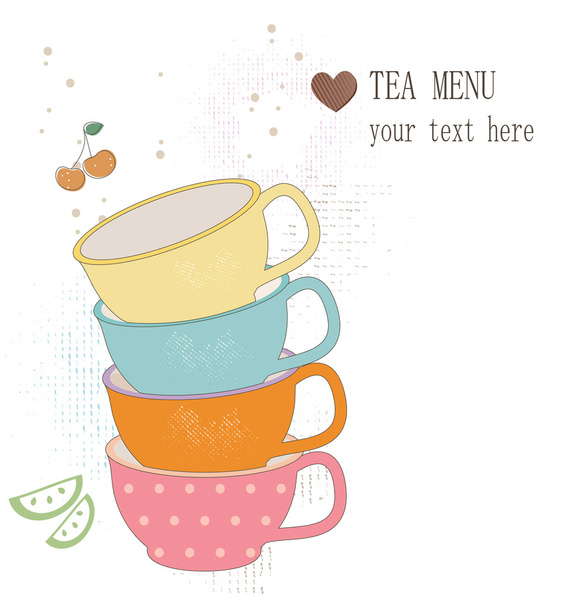 Tea menu - Wektor, obraz