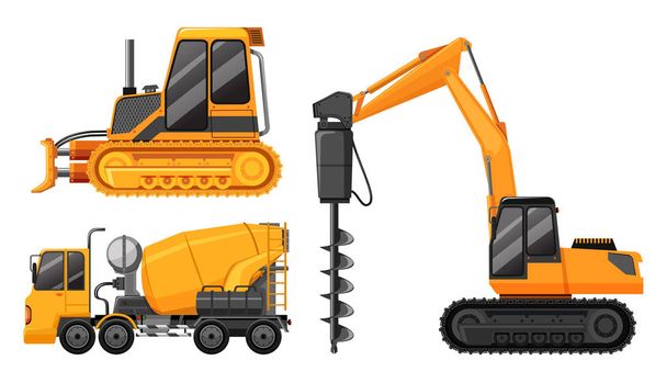 Комплект строительных грузовиков
 - Вектор,изображение