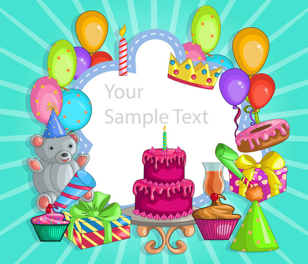 happy birthday vector design for greeting and banner - Вектор, зображення
