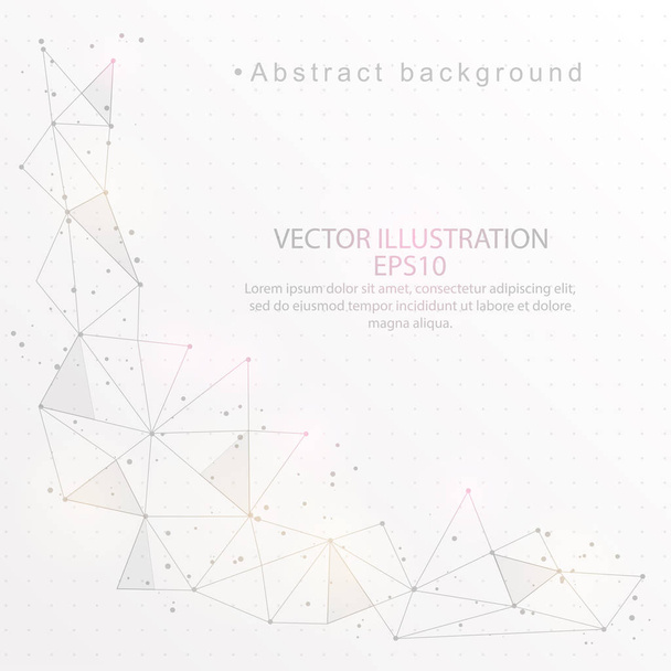 abstrakter Hintergrund digital gezeichneter Drahtrahmen mit niedrigem Poly-Dreieck. - Vektor, Bild