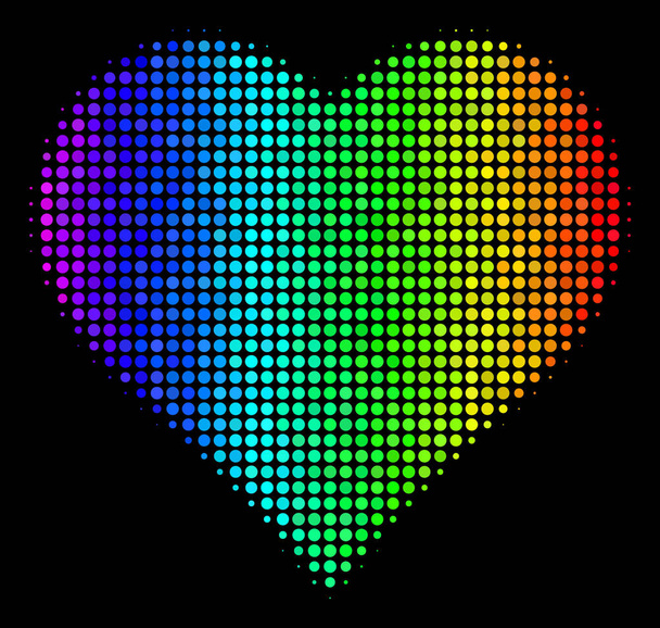 Bright Pixel Valentine Heart Icon - Vector, Image