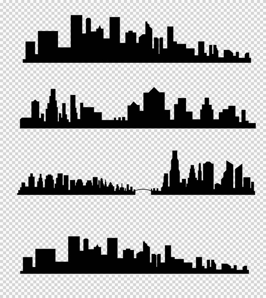 Het silhouet van de stad in een vlakke stijl. Moderne stedelijke landscape.vector afbeelding - Vector, afbeelding