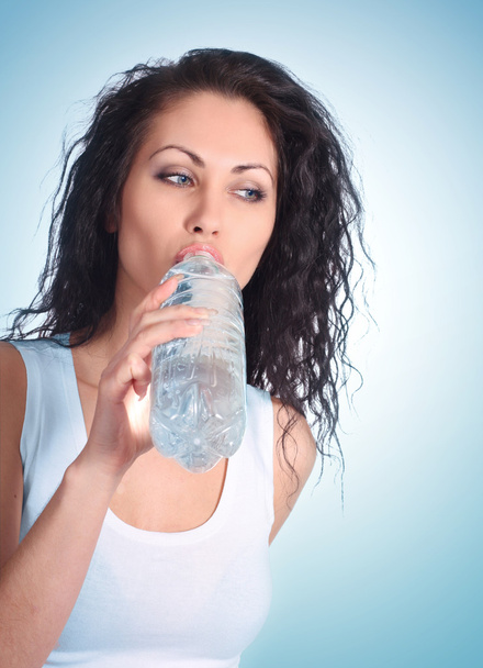 Woman with water bottle - Foto, imagen