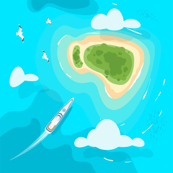 тропічний райський морський берег острів
 - Вектор, зображення