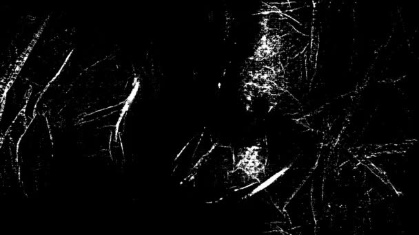 Grunge nouzi animované textury Loop / animace grafiky vinobraní pohybu s černou a bílou grunge zoufalý textury, modely praskliny, nečistoty a skvrny - Záběry, video