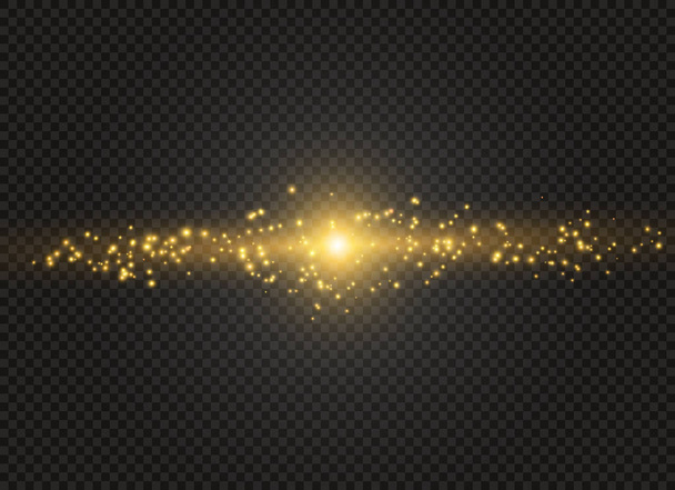 Iskry białe i złote gwiazdy glitter specjalny efekt świetlny. Wektor błyszczy na przezroczystym tle. Boże Narodzenie Abstrakcja - Wektor, obraz