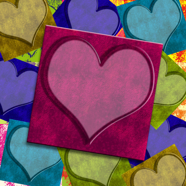 красочная карточка сердца
 - Фото, изображение