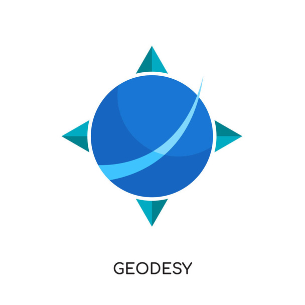 geodézie logo izolovaných na bílém pozadí, barevné vektorové ikony - Vektor, obrázek