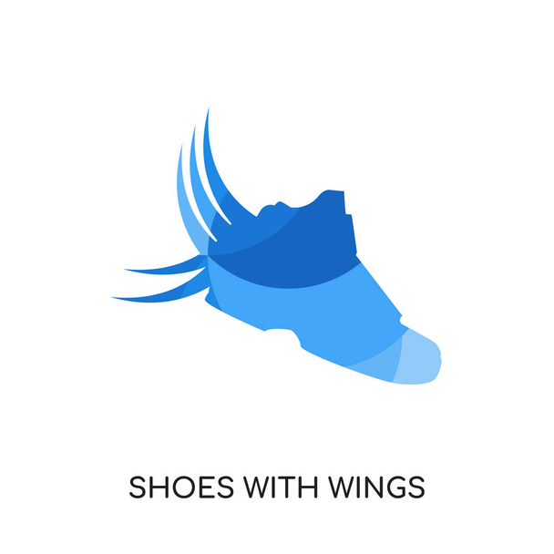 shoes with wings logo isolated on white background , colorful ve - Vettoriali, immagini