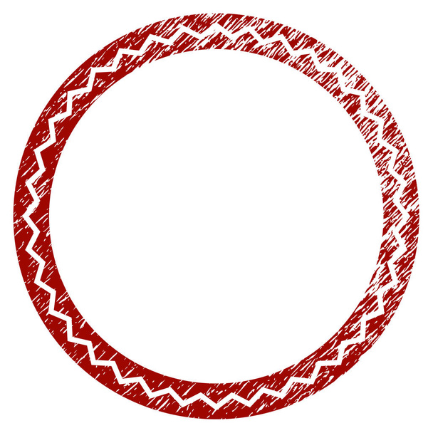 Scratched Textured Round Rosette Seal - Vector, Image