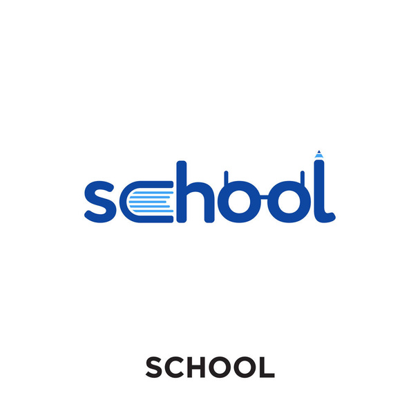 Przykłady logo szkoły na białym tle na białym tle, kolorowe vect - Wektor, obraz