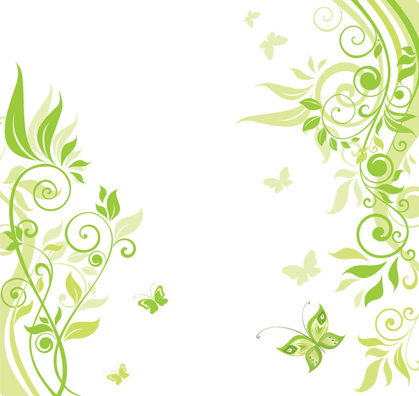 Green spring banner - Vector, imagen