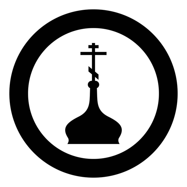 Купола православні церкви чорний колір Векторні ілюстрації прості зображення піктограми - Вектор, зображення