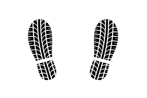 tire tread pattern combined with the footprint of a shoe - Photo, Image