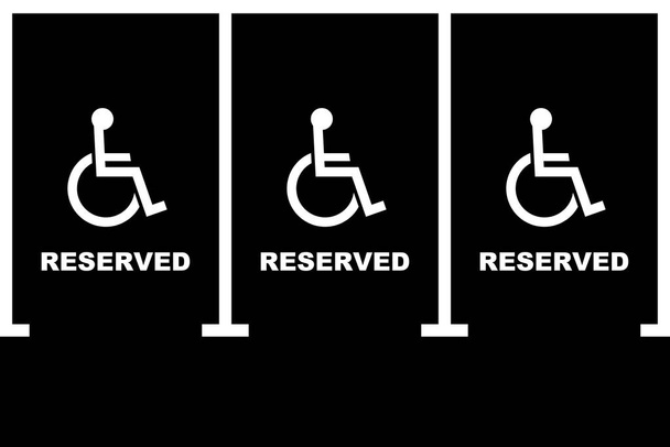 parcheggio per disabili su sfondo nero
 - Foto, immagini