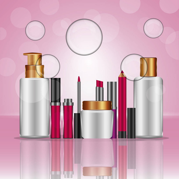 cosmetics makeup related - Vector, Image
