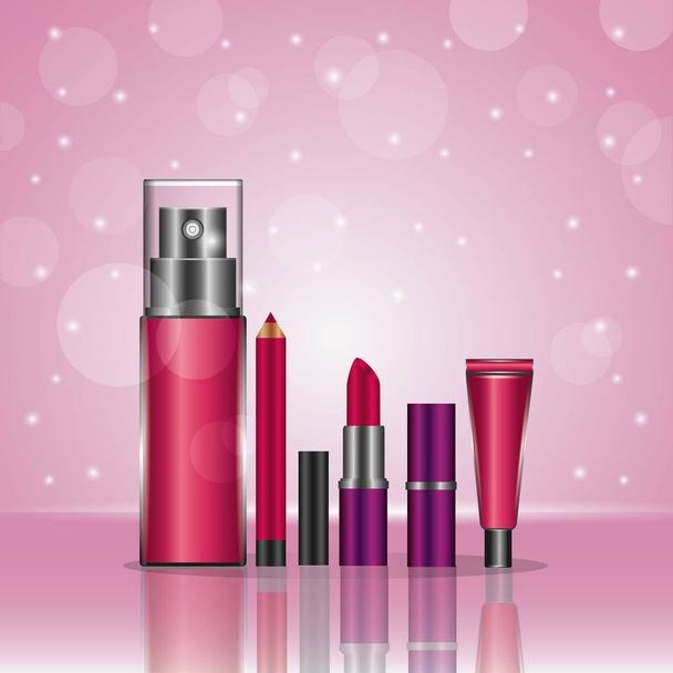 cosmetics makeup related - Вектор, зображення