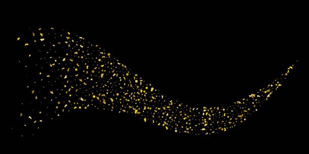 Paillettes de particules dorées de confettis sur un noir
 - Vecteur, image