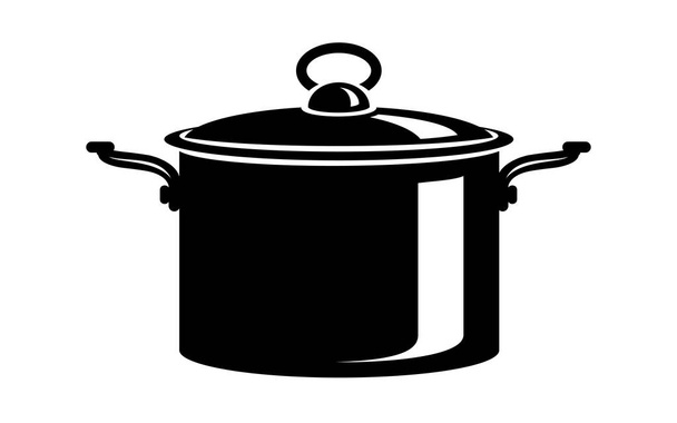 Τηγάνισμα ζεστό κατσαρόλα μάγειρας τηγάνι εικονίδιο, απλό στυλ - Διάνυσμα, εικόνα