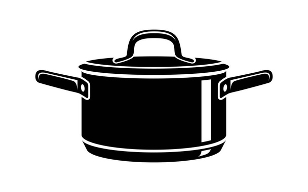 Freír cacerola caliente cocinero icono de la cacerola, estilo simple
 - Vector, imagen