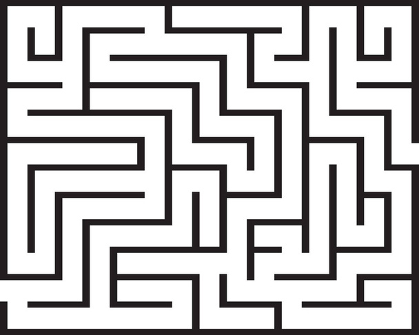 Labirinto rettangolo nero isolato su sfondo bianco - Vettoriali, immagini