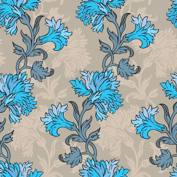 Patrón sin costura con claveles de flores
  - Vector, Imagen