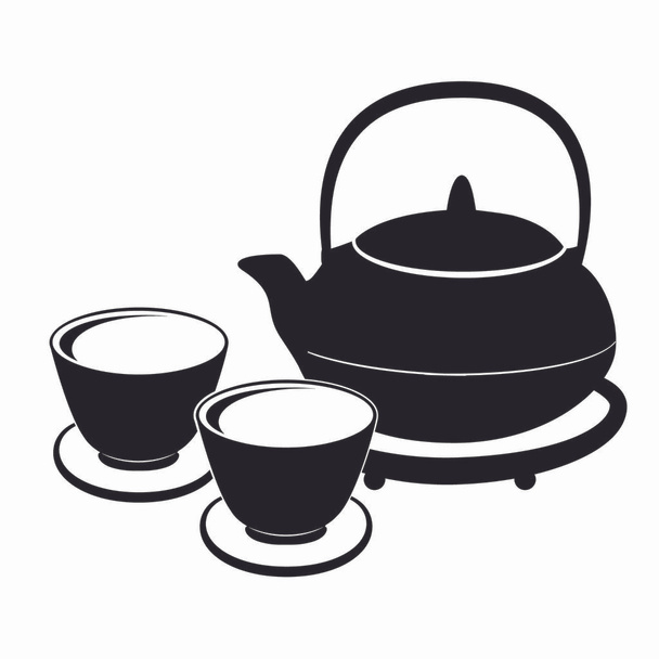 Set cup of tea vector - Vector, Image