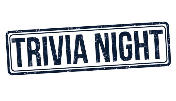 Trivia night grunge rubber stamp - Vector, Image