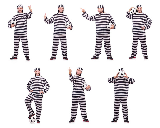 Więzień odizolowany na białym tle - Zdjęcie, obraz