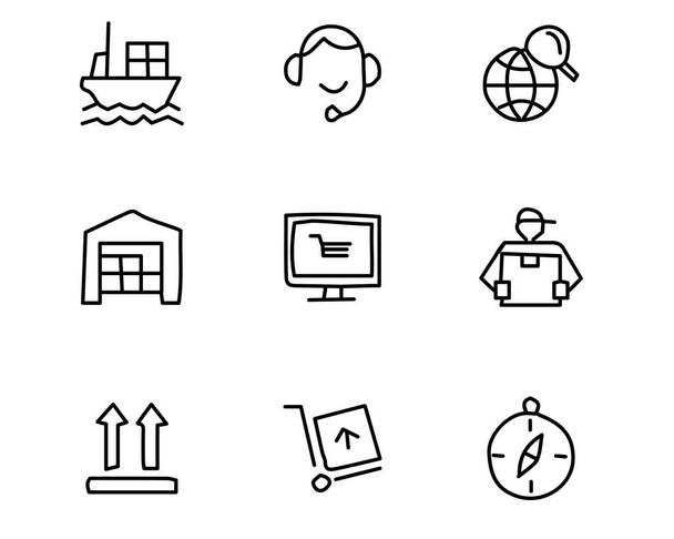 sada přepravních rukou nakreslené ikon ilustrace design, ručně kreslenou styl designu, navržený webů a aplikací - Vektor, obrázek
