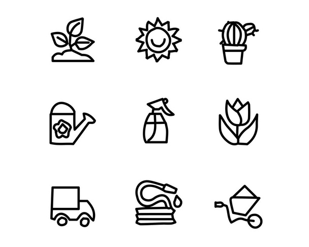 zahradní ruční nakreslené ikona sada design ilustrace, ručně kreslenou styl designu, navržený webů a aplikací - Vektor, obrázek