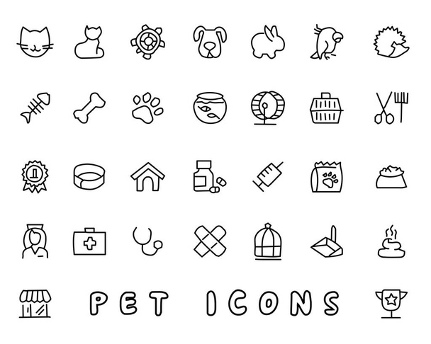 pet hand drawn icon design illustration, line style icon, designed for app and web - Vector, Image