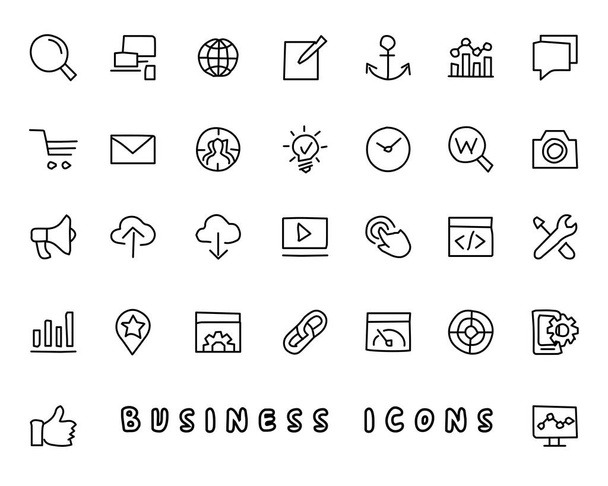 business hand drawn icon design illustration, line style icon, designed for app and web - Vector, Image