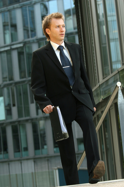 Businessman walking with folder - Fotó, kép