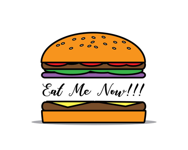 burger cartoon design illustration.cartoon design style, designed for illustration - Vector, Image