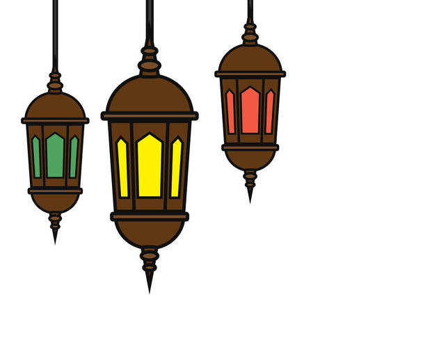 EID mubarak latarnia kreskówka projekt illustration.cartoon projekt styl, przeznaczone do ilustracji - Wektor, obraz