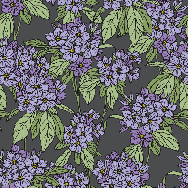 Floral seamless pattern. Flower background. Flourish ornamental summer wallpaper with flowers hydrangea. - ベクター画像